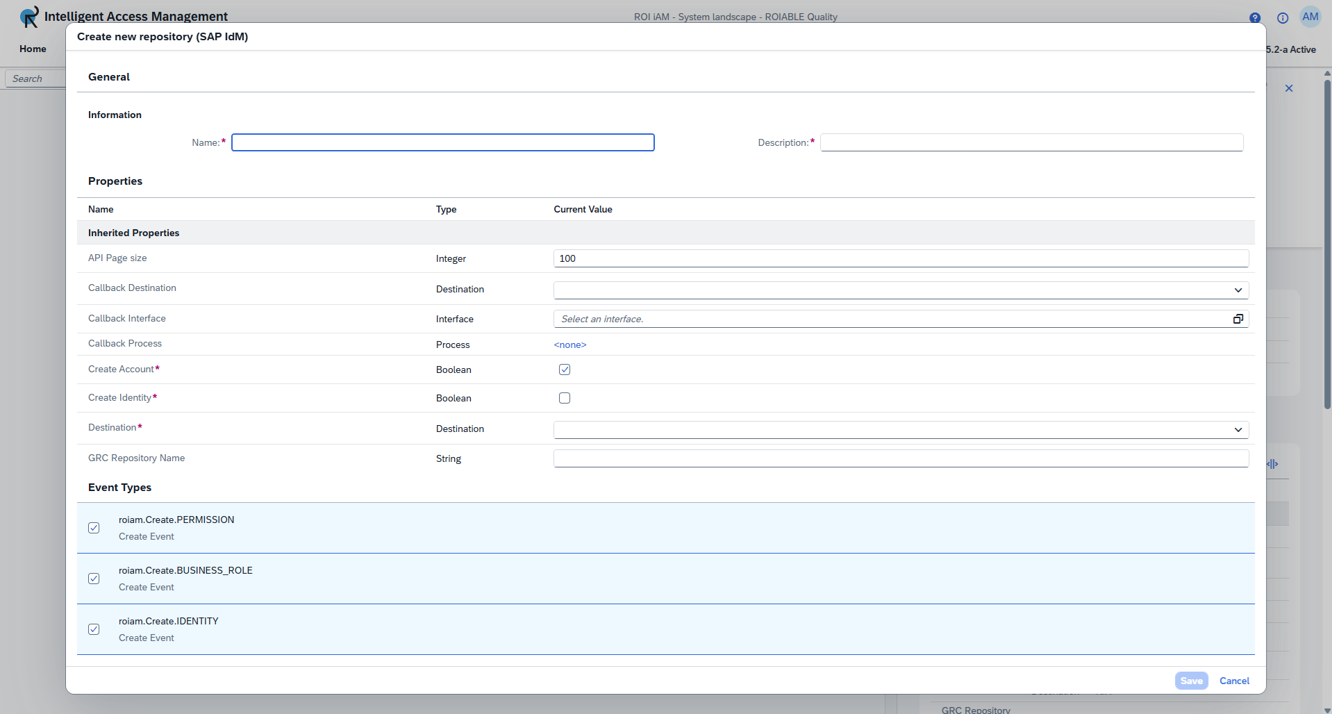 Create Repository Dialog