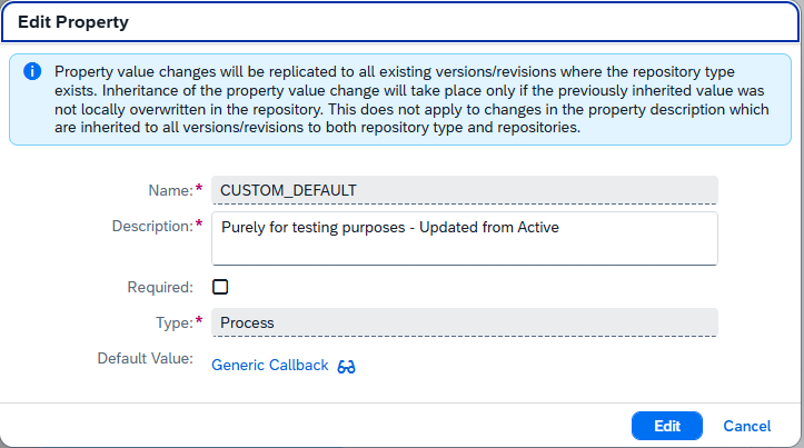 Edit property dialog