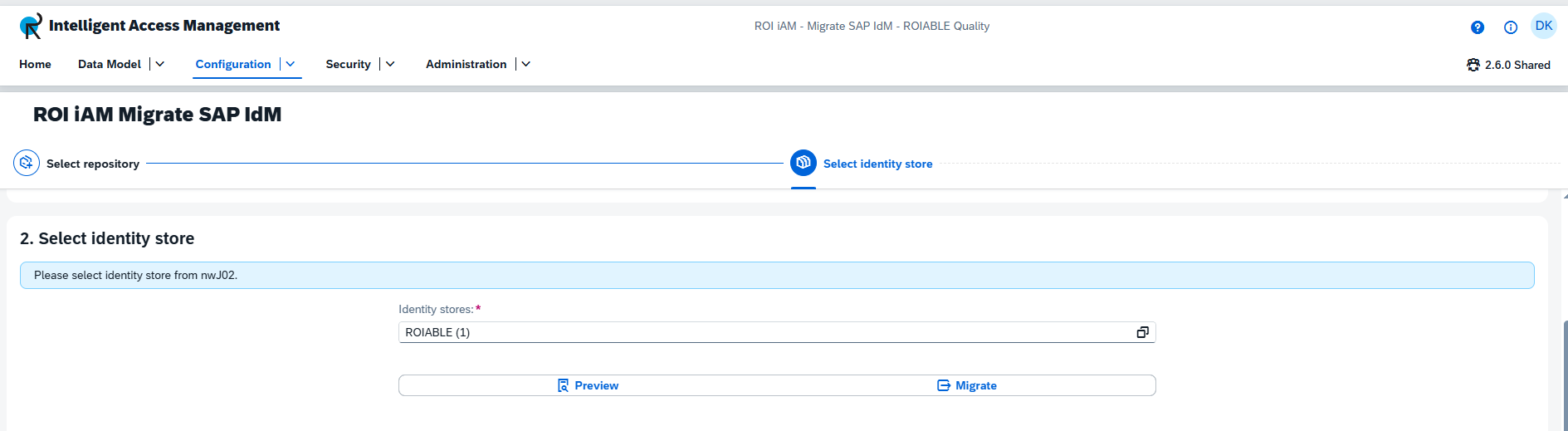 Select Identity Store