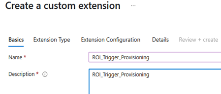 Custom Extension Configuration